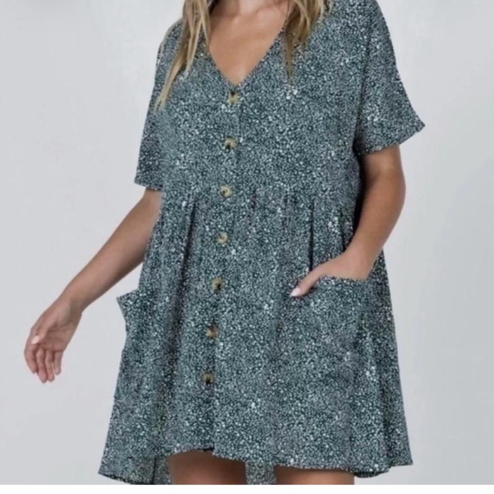 Princess Polly Green Floral Mini Dress Size 8 New